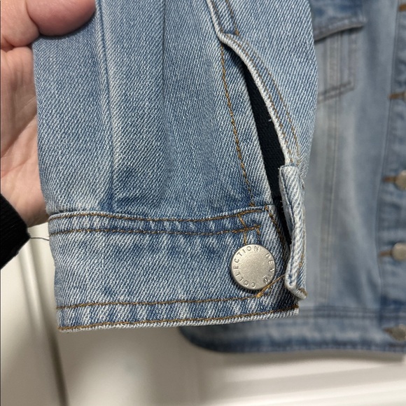 CI SONO Women’s Jean Denim Jacket Medium Wash Blue Bottom Front Pockets size L - Picture 4 of 6